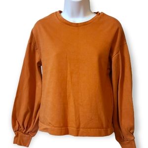Madewell Orange Crew Neck Sweatshirt